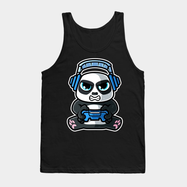 Video Games Nerd Giant Panda Bear Gaming - Gamer Gift graphic Tank Top by theodoros20